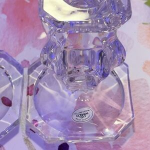 Gorham Crystal Candle Holder - Elegant Clear Design